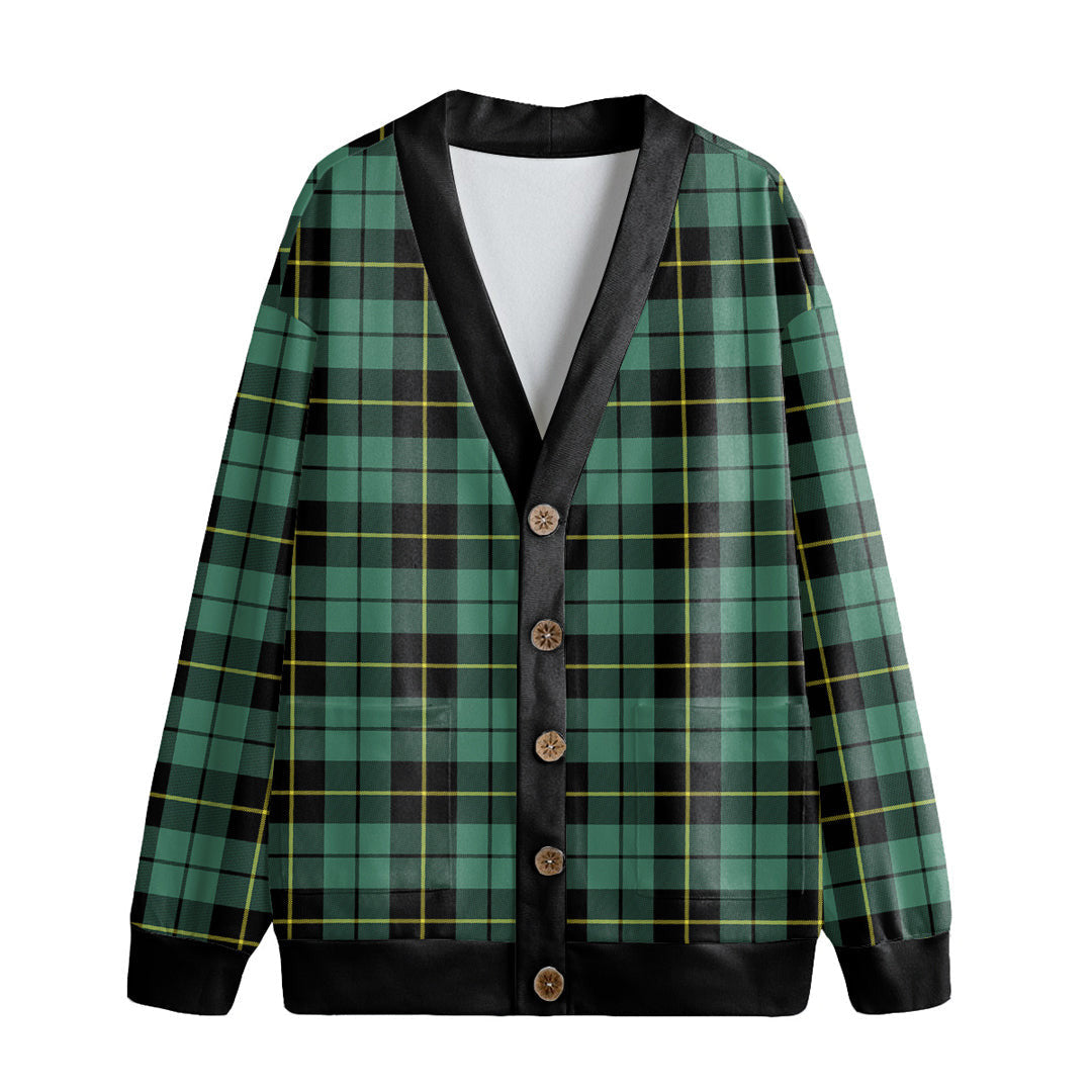 Wallace Hunting Ancient Tartan Plaid Knitted Fleece Cardigan