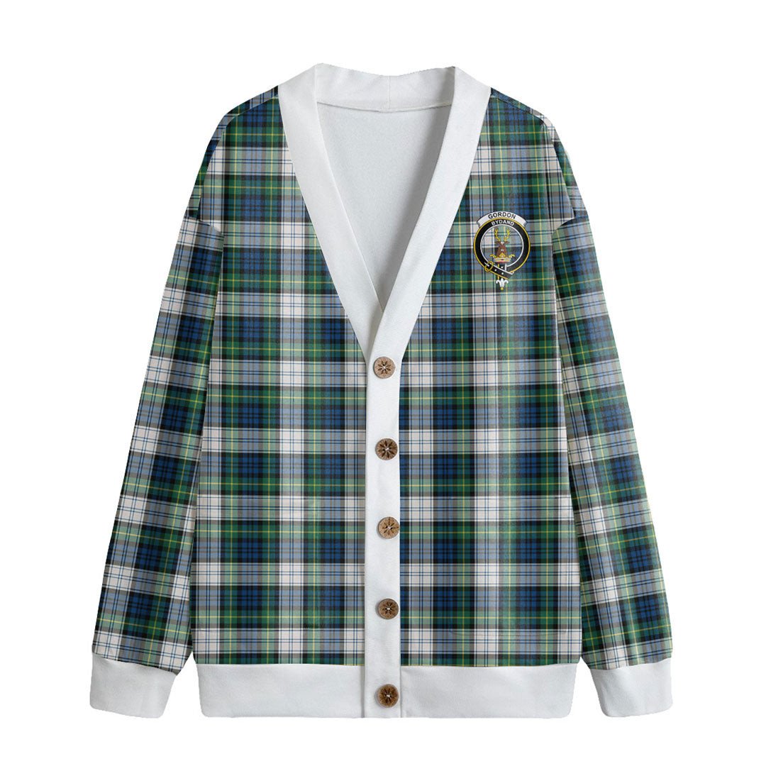 Gordon Dress Ancient Tartan Crest Knitted Fleece Cardigan