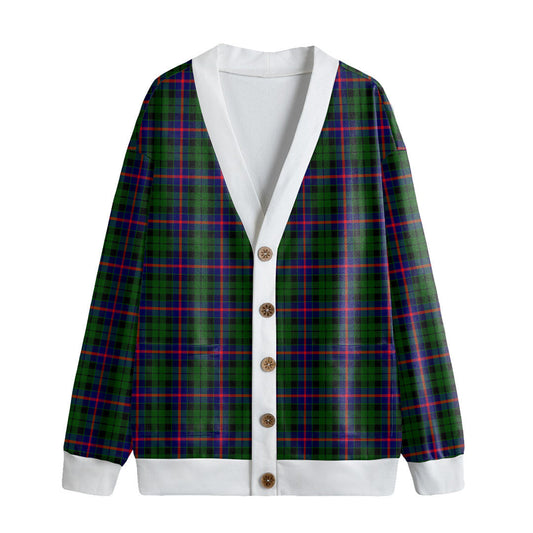 Morrison Modern Tartan Plaid Knitted Fleece Cardigan