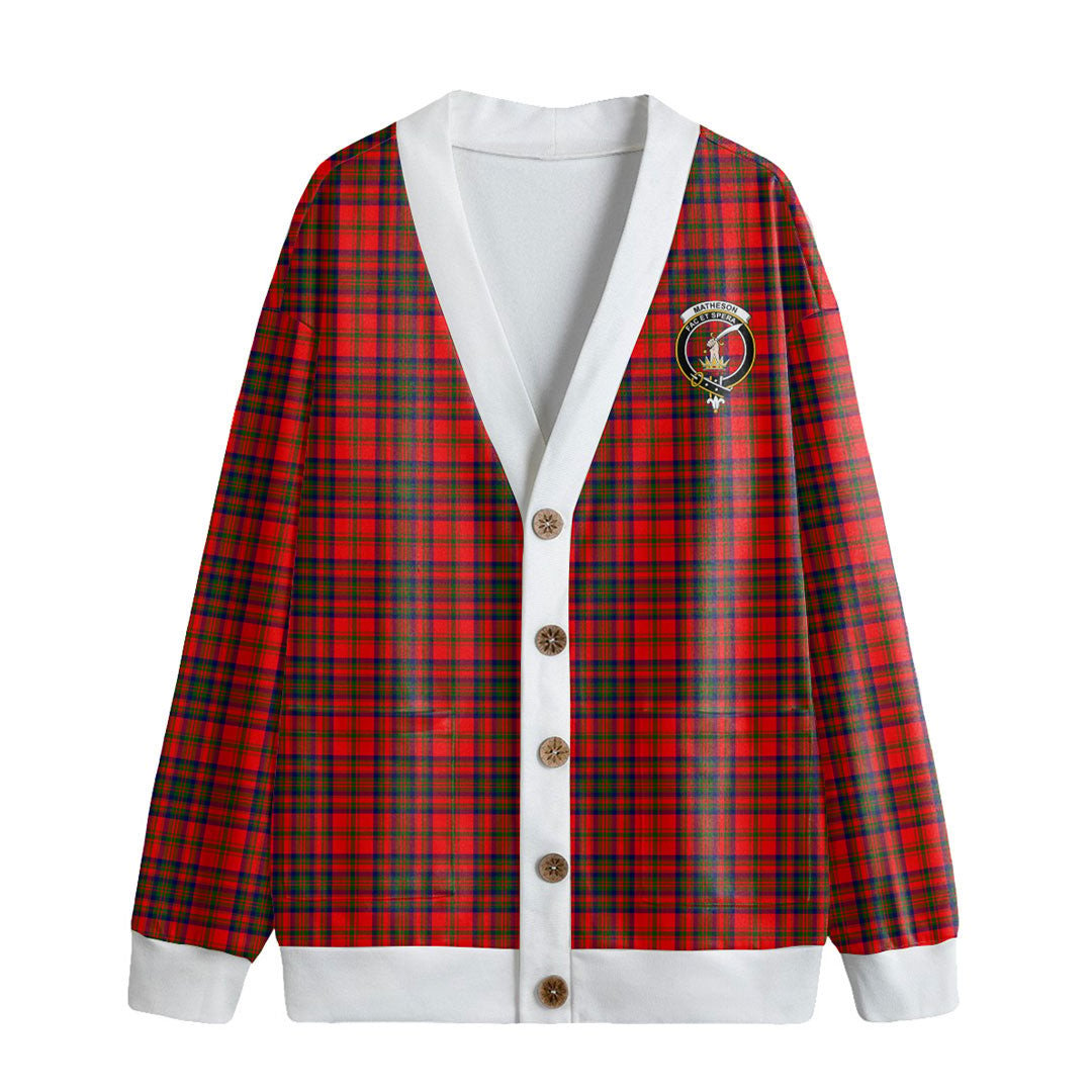 Matheson Modern Tartan Crest Knitted Fleece Cardigan