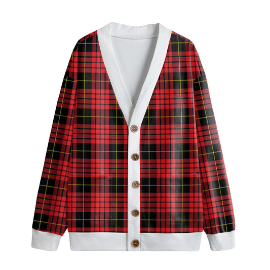 MacQueen Modern Tartan Plaid Knitted Fleece Cardigan