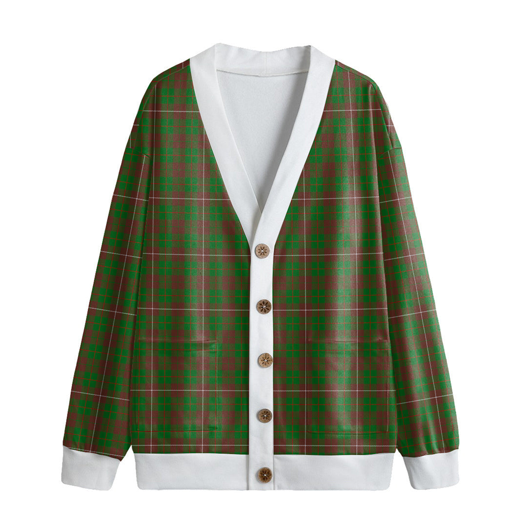 MacKinnon Hunting Modern Tartan Plaid Knitted Fleece Cardigan