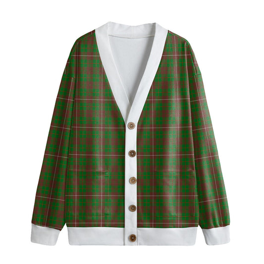 MacKinnon Hunting Modern Tartan Plaid Knitted Fleece Cardigan