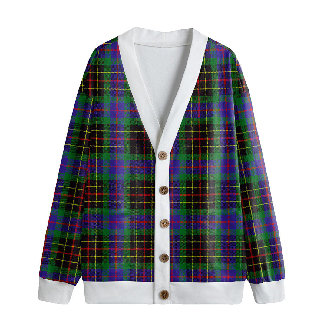 Brodie Hunting Modern Tartan Plaid Knitted Fleece Cardigan