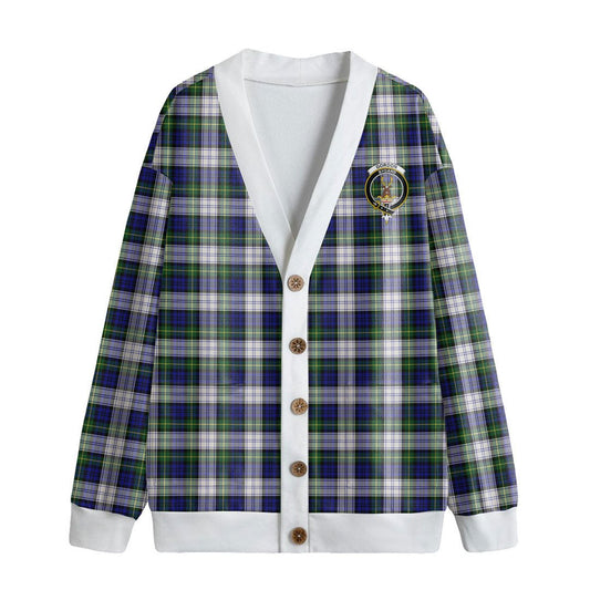 Gordon Dress Modern Tartan Crest Knitted Fleece Cardigan