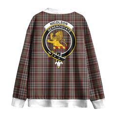 Nicolson Hunting Weathered Tartan Crest Knitted Fleece Cardigan