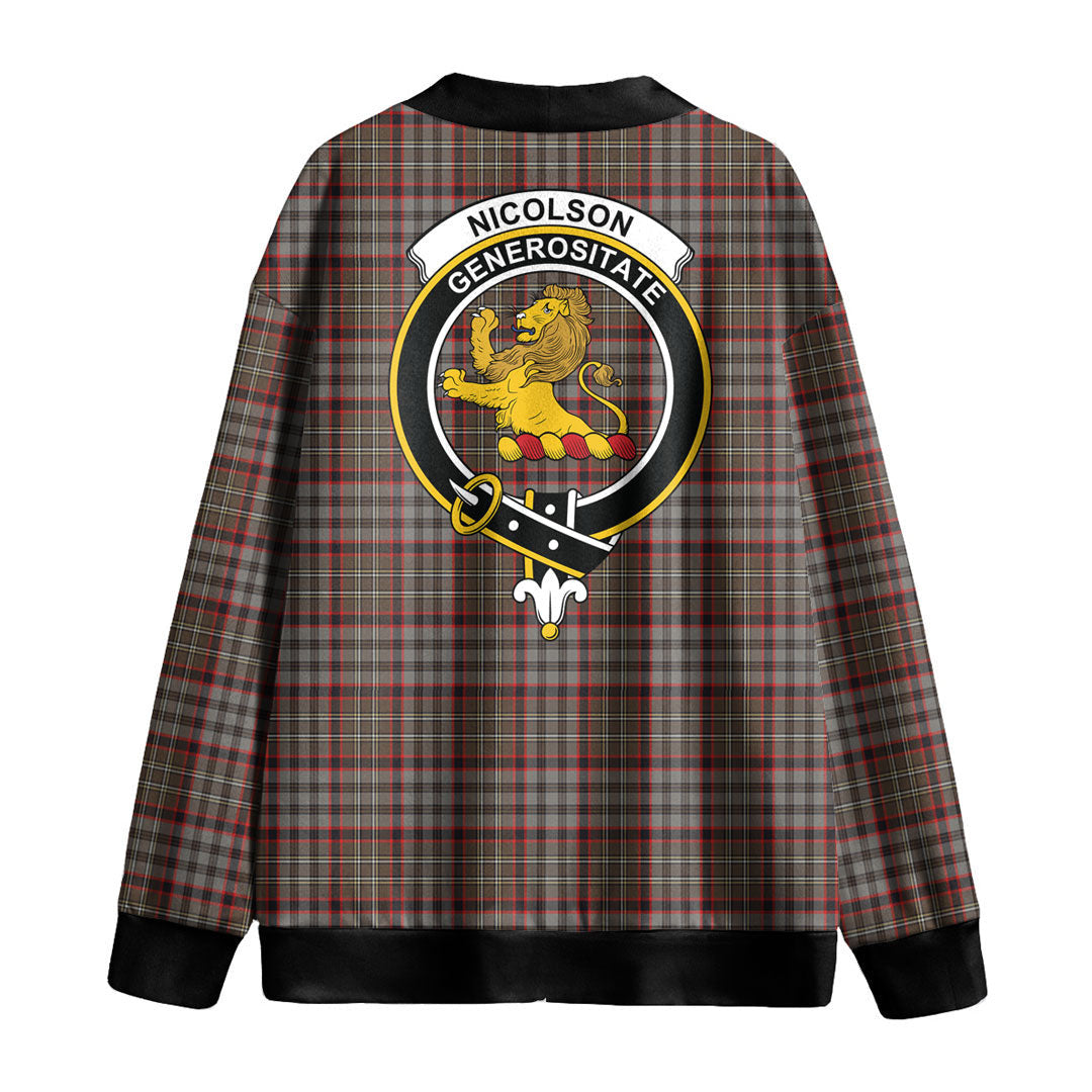 Nicolson Hunting Weathered Tartan Crest Knitted Fleece Cardigan