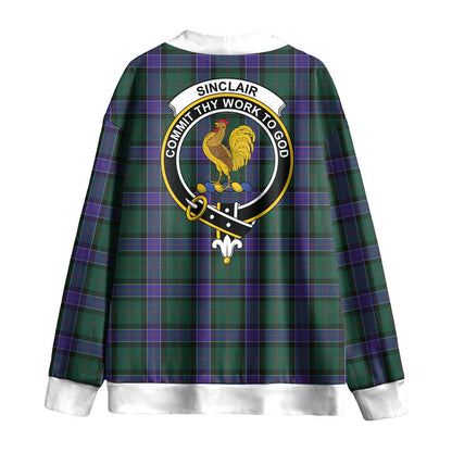 Sinclair Hunting Modern Tartan Crest Knitted Fleece Cardigan