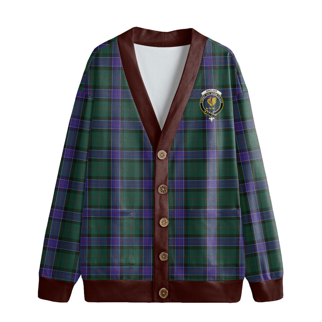 Sinclair Hunting Modern Tartan Crest Knitted Fleece Cardigan