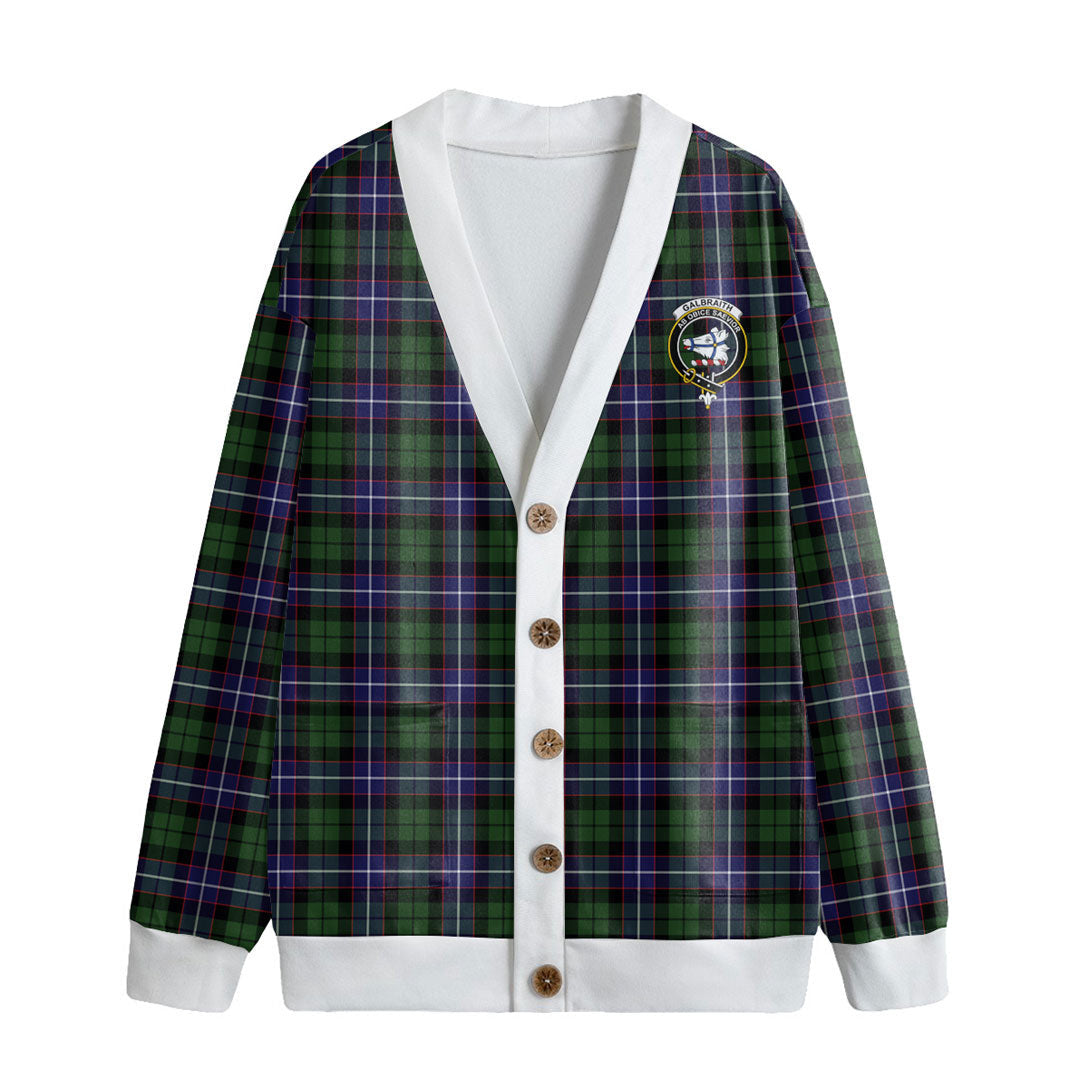 Galbraith Modern Tartan Crest Knitted Fleece Cardigan