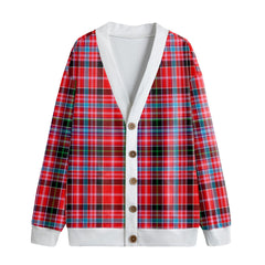 Aberdeen District Tartan Plaid Knitted Fleece Cardigan