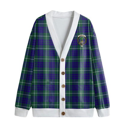 Hamilton Hunting Modern Tartan Crest Knitted Fleece Cardigan