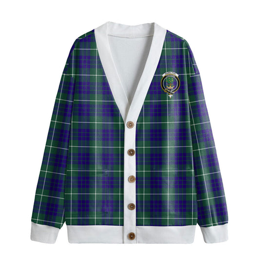 Hamilton Hunting Modern Tartan Crest Knitted Fleece Cardigan