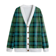 FERGUSON ANCIENT Tartan Plaid Knitted Fleece Cardigan