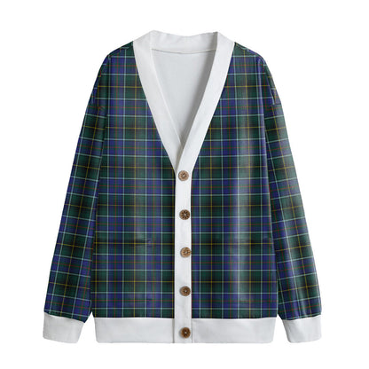 MacInnes Modern Tartan Plaid Knitted Fleece Cardigan