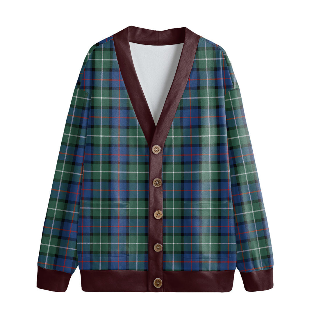 Davidson of Tulloch Tartan Plaid Knitted Fleece Cardigan