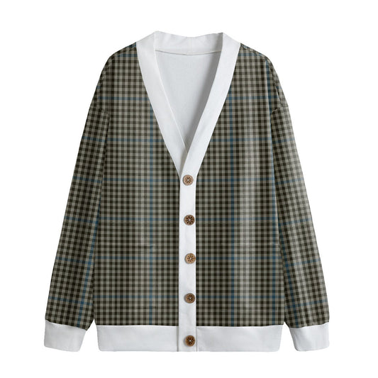 Haig Check Tartan Plaid Knitted Fleece Cardigan