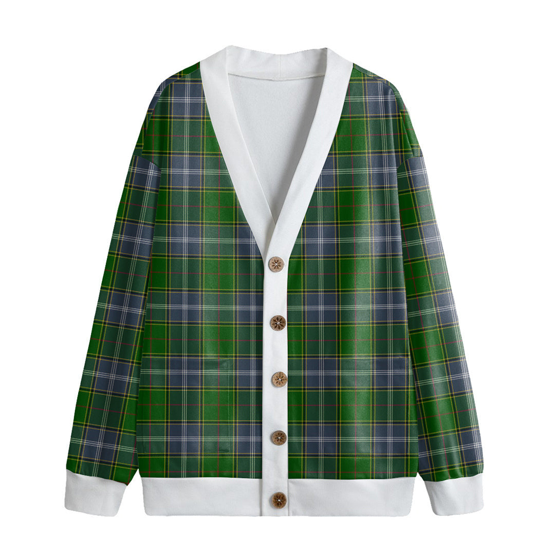 Pringle Tartan Plaid Knitted Fleece Cardigan