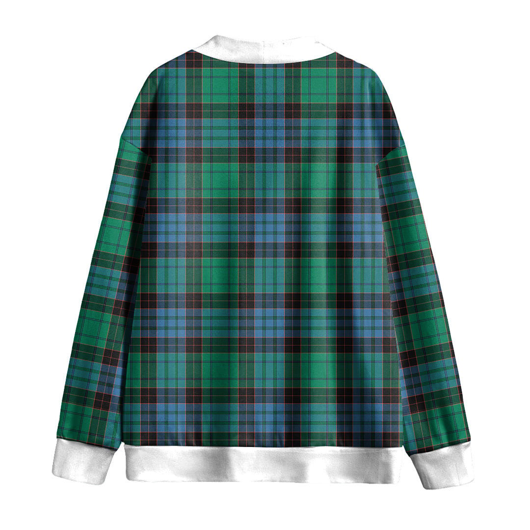 Stewart Old Ancient Tartan Plaid Knitted Fleece Cardigan