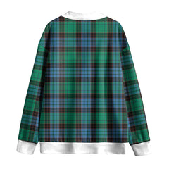 Stewart Old Ancient Tartan Plaid Knitted Fleece Cardigan