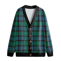 Stewart Old Ancient Tartan Plaid Knitted Fleece Cardigan
