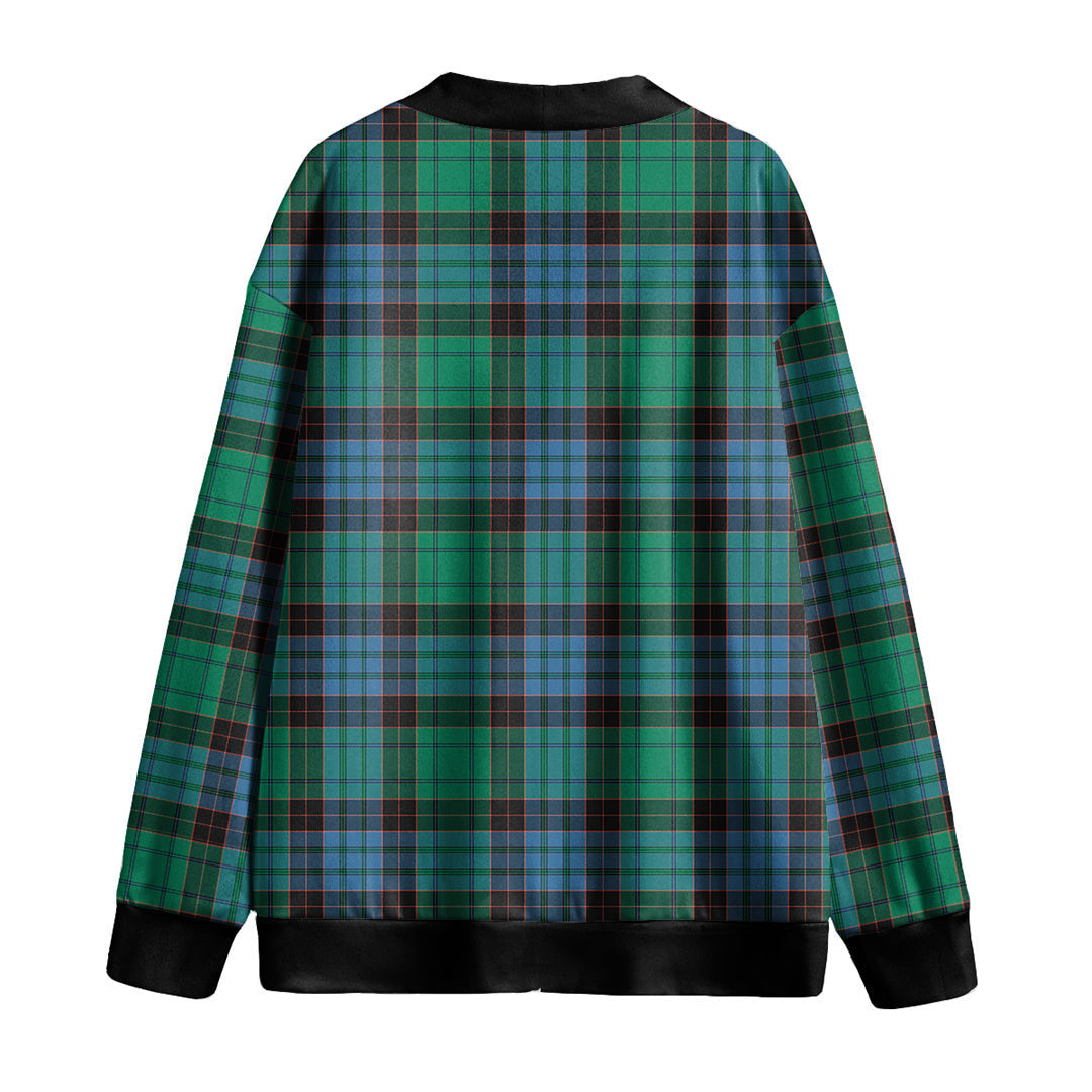 Stewart Old Ancient Tartan Plaid Knitted Fleece Cardigan