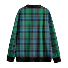 Stewart Old Ancient Tartan Plaid Knitted Fleece Cardigan