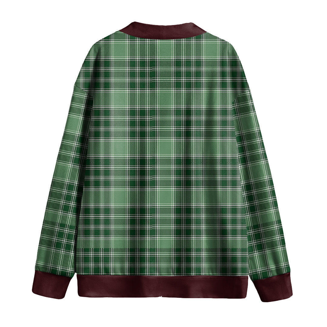 MacDonald Lord of the Isles Hunting Tartan Plaid Knitted Fleece Cardigan