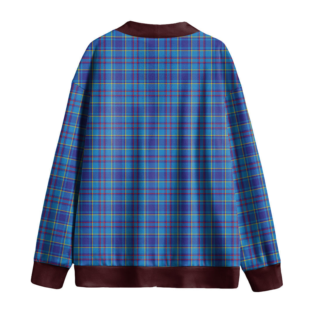 Mercer Modern Tartan Plaid Knitted Fleece Cardigan