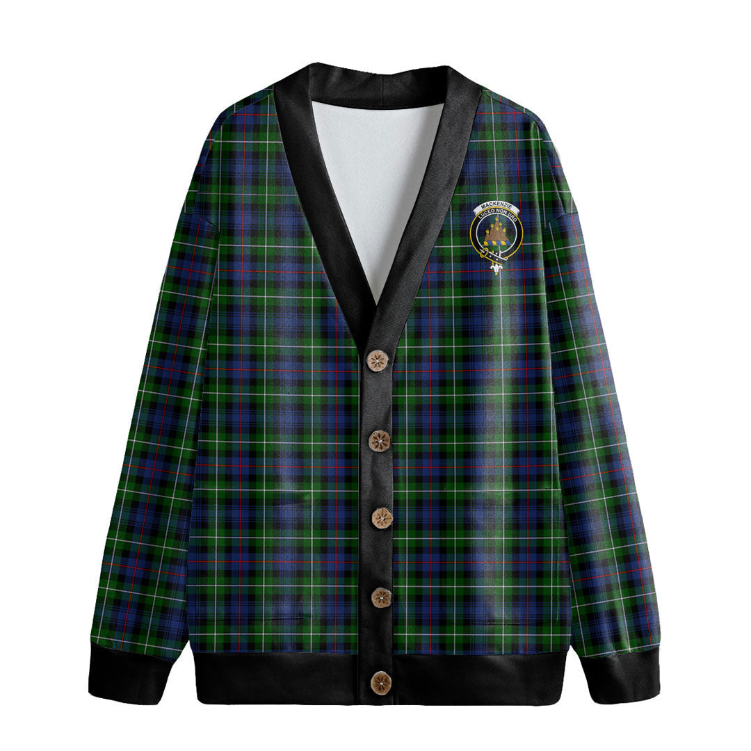 MacKenzie Modern Tartan Crest Knitted Fleece Cardigan