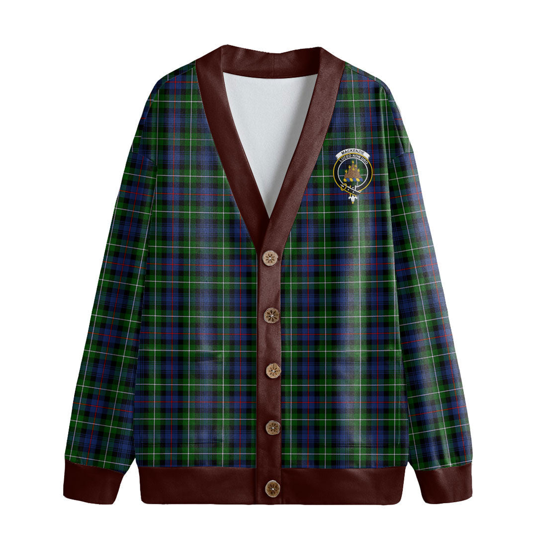 MacKenzie Modern Tartan Crest Knitted Fleece Cardigan