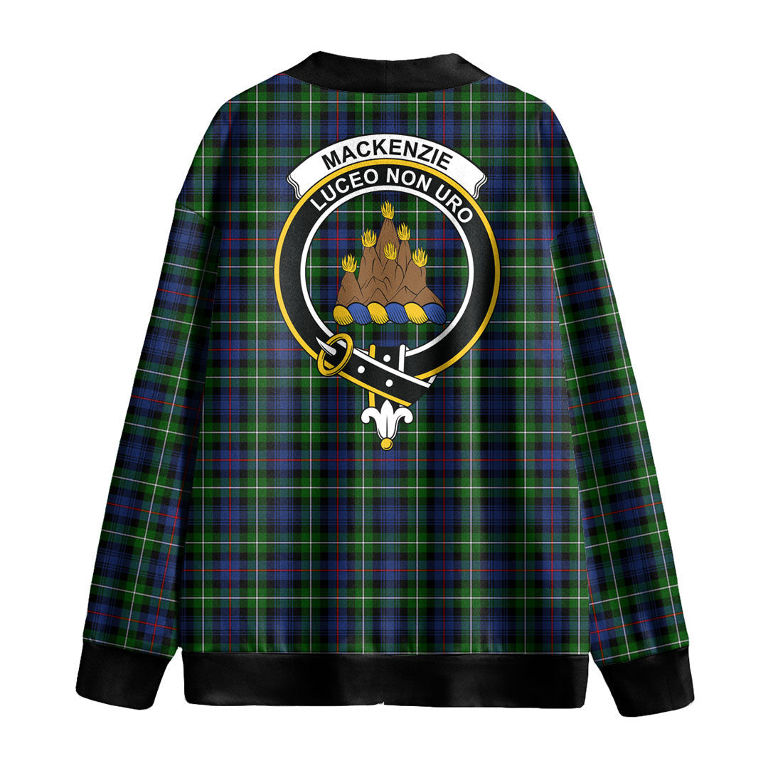 MacKenzie Modern Tartan Crest Knitted Fleece Cardigan