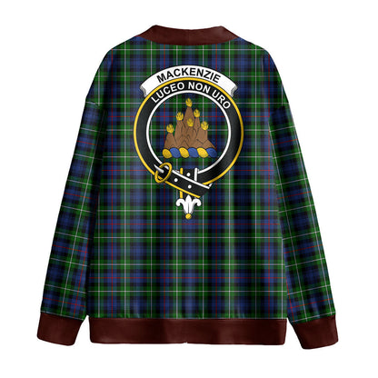 MacKenzie Modern Tartan Crest Knitted Fleece Cardigan