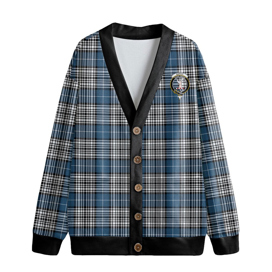 Napier Modern Tartan Crest Knitted Fleece Cardigan