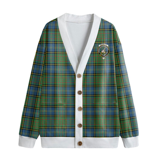 MacMillan Hunting Ancient Tartan Crest Knitted Fleece Cardigan