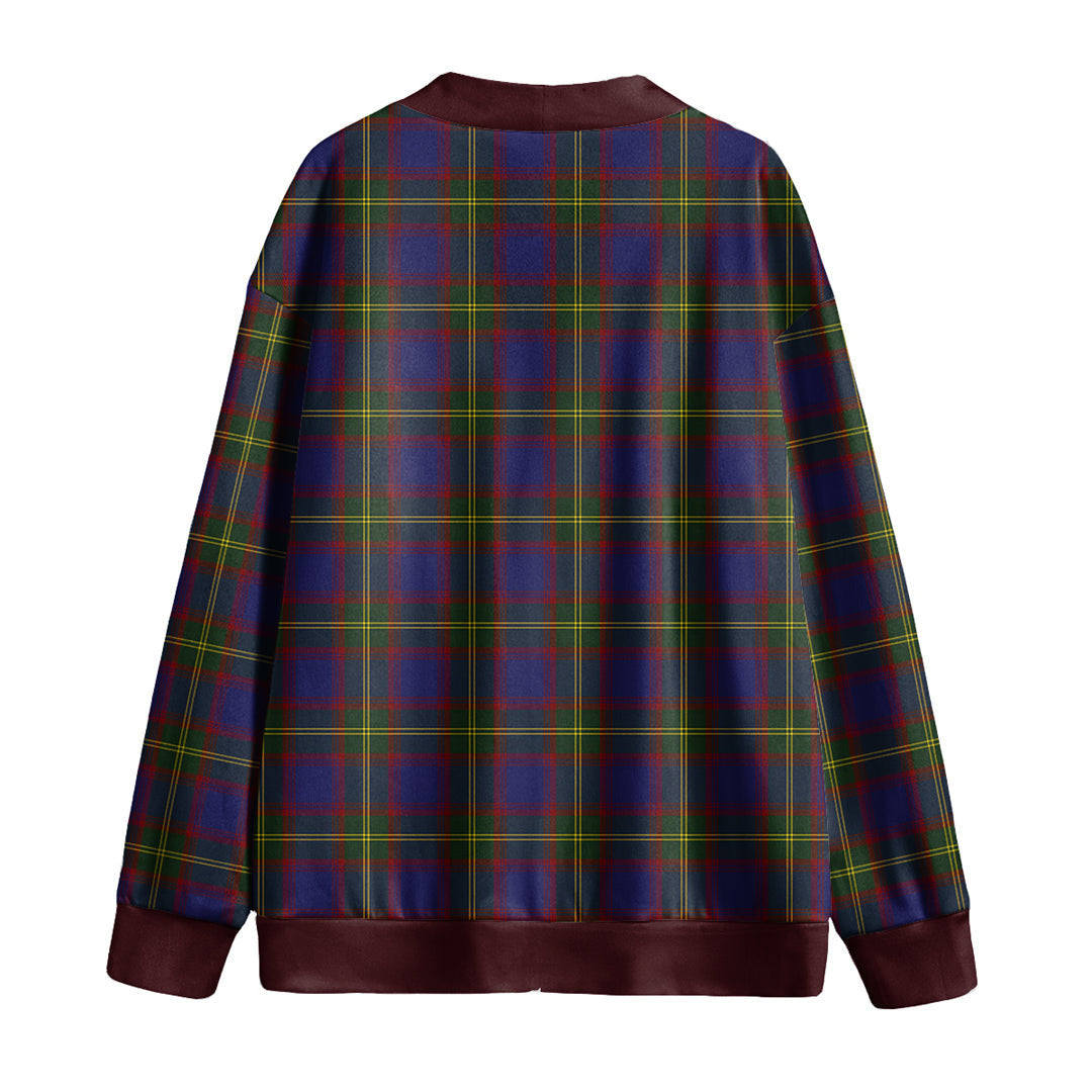 Durie Tartan Plaid Knitted Fleece Cardigan