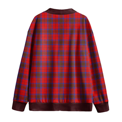 Leslie Modern Tartan Plaid Knitted Fleece Cardigan