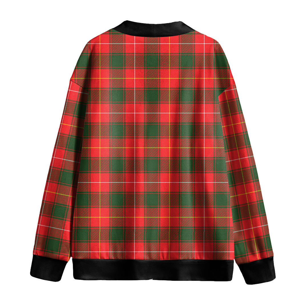 MacFie Tartan Plaid Knitted Fleece Cardigan