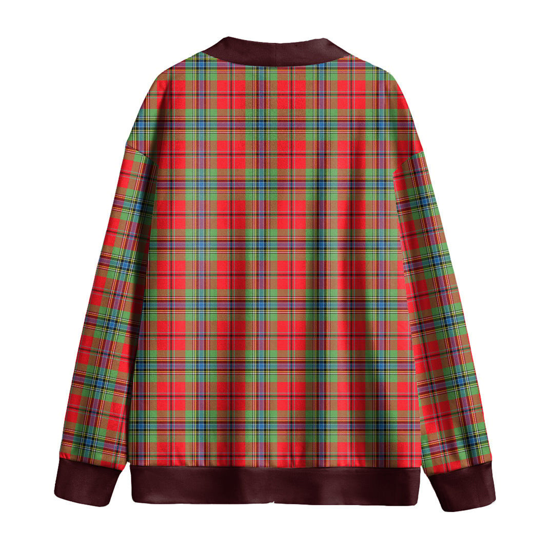 MacLean of Duart Modern Tartan Plaid Knitted Fleece Cardigan