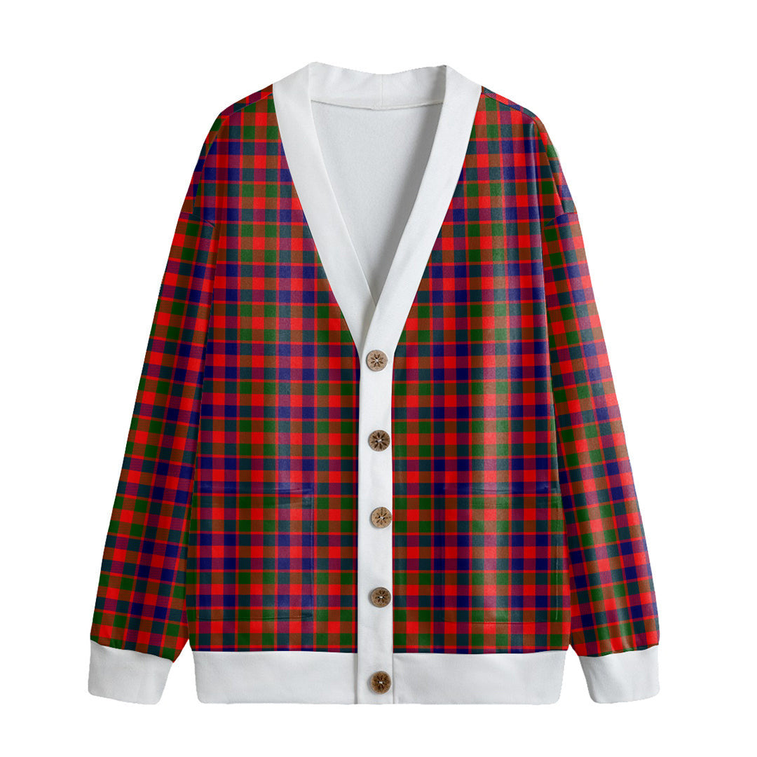 Gow Modern Tartan Plaid Knitted Fleece Cardigan