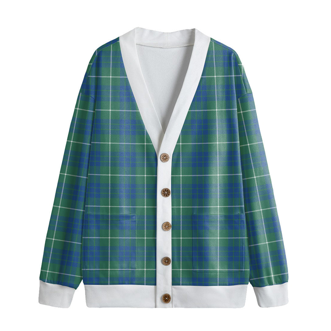 Hamilton Hunting Ancient Tartan Plaid Knitted Fleece Cardigan