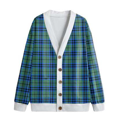 Falconer Tartan Plaid Knitted Fleece Cardigan