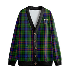 Forsyth Modern Tartan Crest Knitted Fleece Cardigan