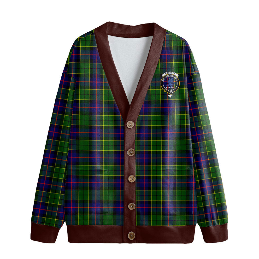 Forsyth Modern Tartan Crest Knitted Fleece Cardigan