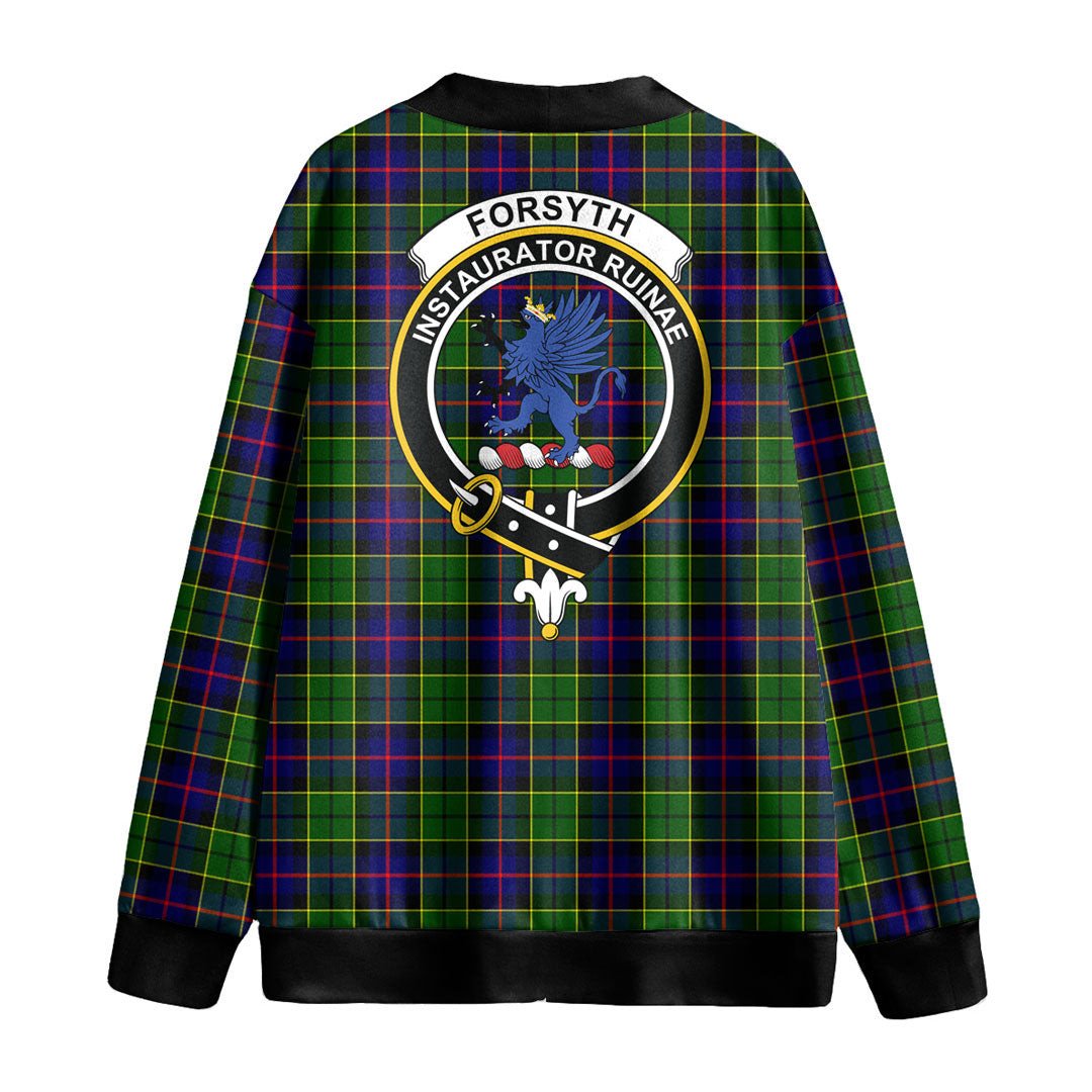 Forsyth Modern Tartan Crest Knitted Fleece Cardigan