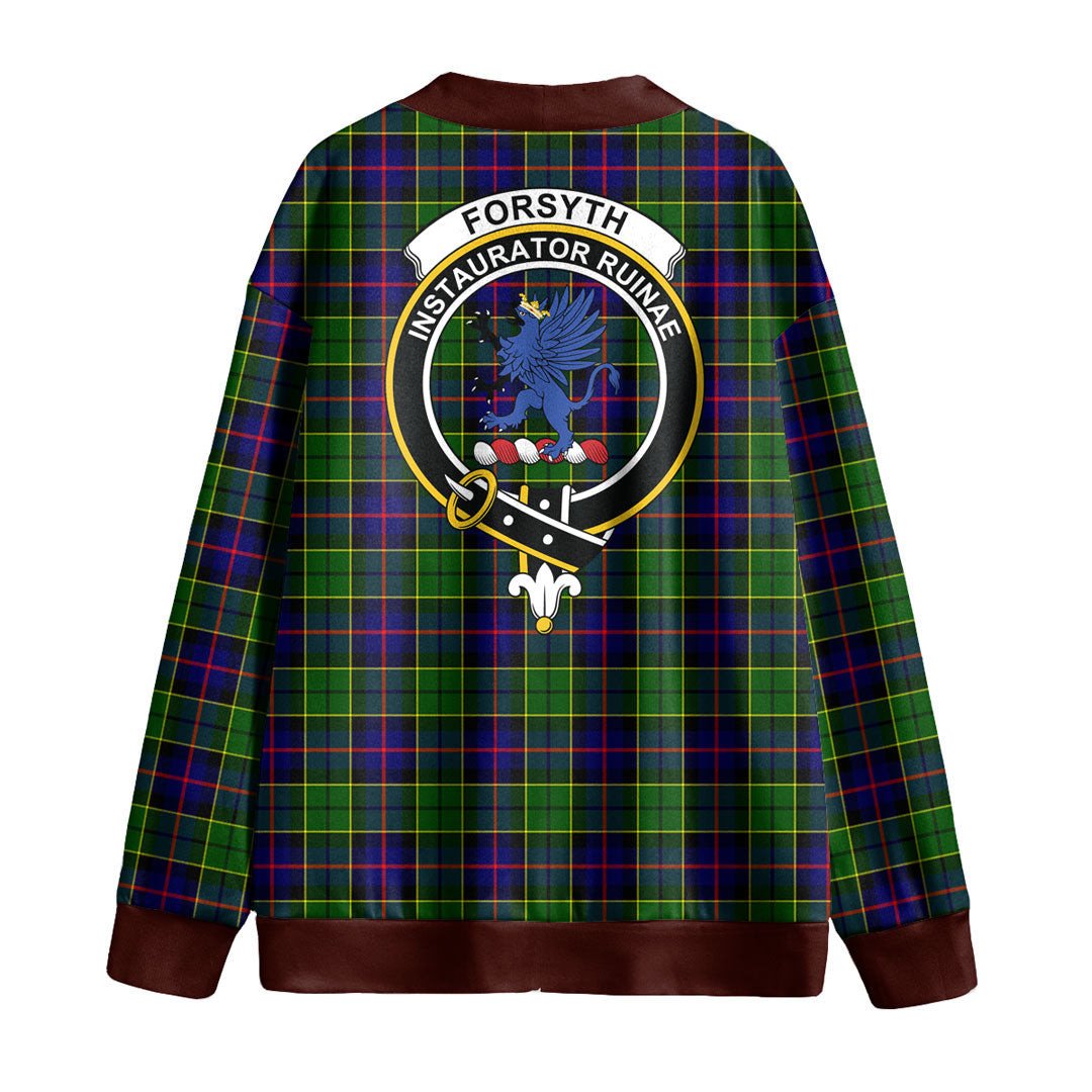 Forsyth Modern Tartan Crest Knitted Fleece Cardigan