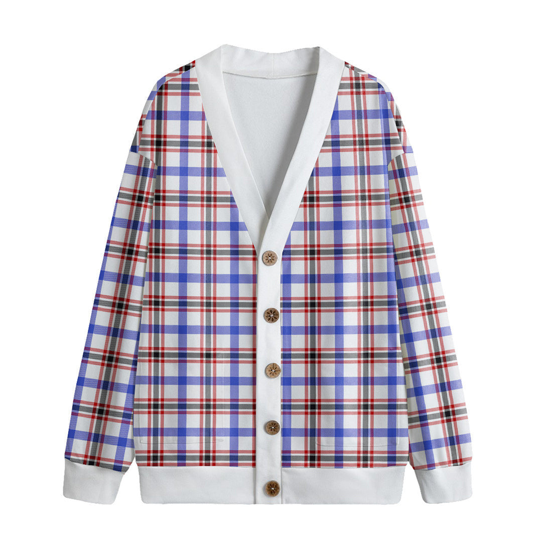 Boswell Modern Tartan Plaid Knitted Fleece Cardigan