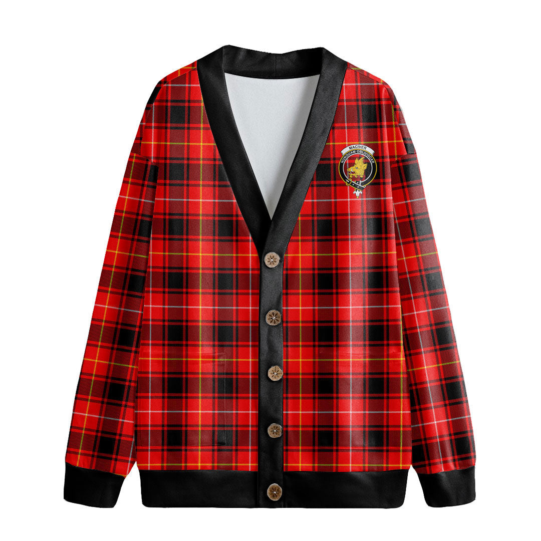 MacIver Modern Tartan Crest Knitted Fleece Cardigan