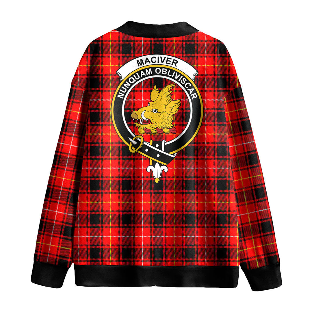 MacIver Modern Tartan Crest Knitted Fleece Cardigan