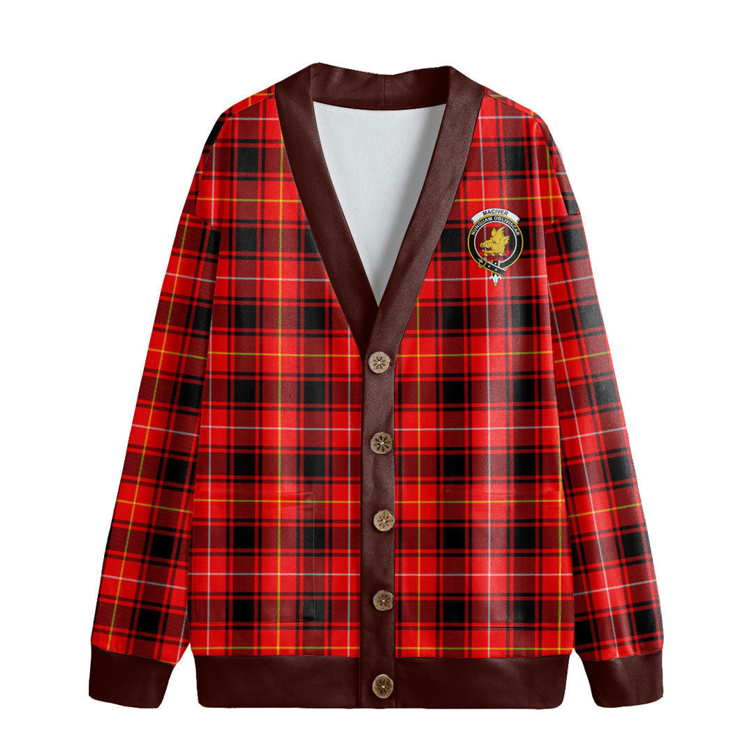 MacIver Modern Tartan Crest Knitted Fleece Cardigan